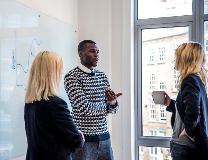 Discussion in an office