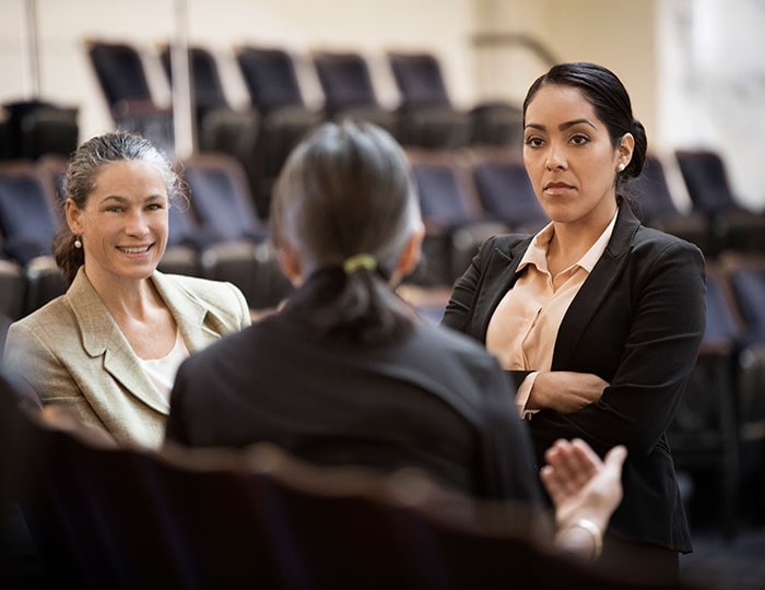 Politicians negotiating in chamber