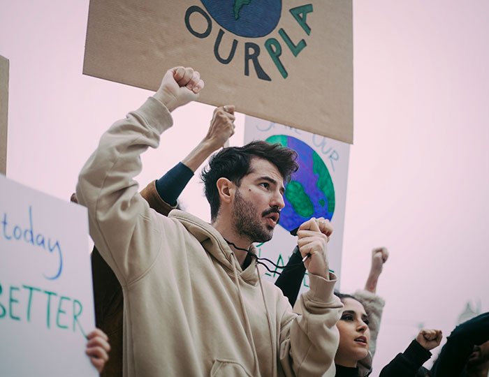 Protesting about climate change