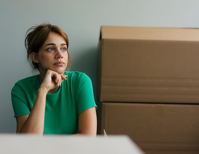 Woman looking pessimistic 