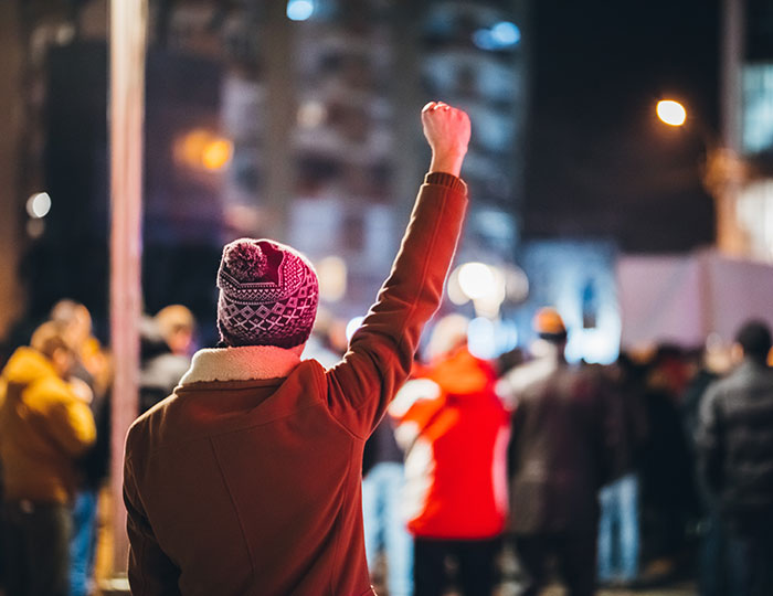 Man protesting