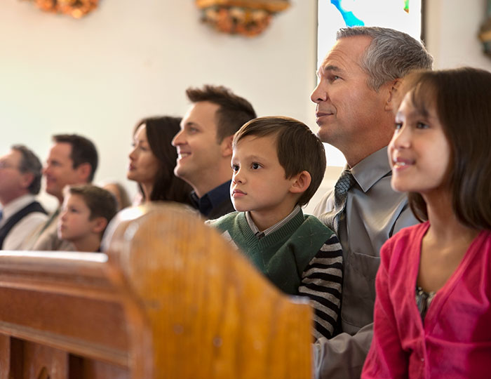 Congregation in church