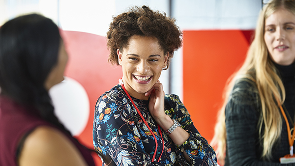 Smiling women in a modern office