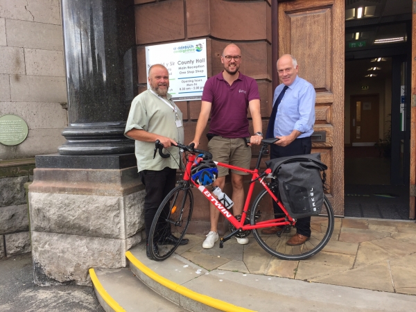 Mark with Hugh Evans and Eryl Williams at Denbighshire Council