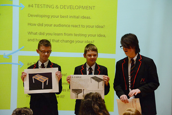 Pupil Design Awards - students pitching