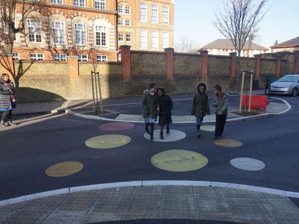 street with kids playing